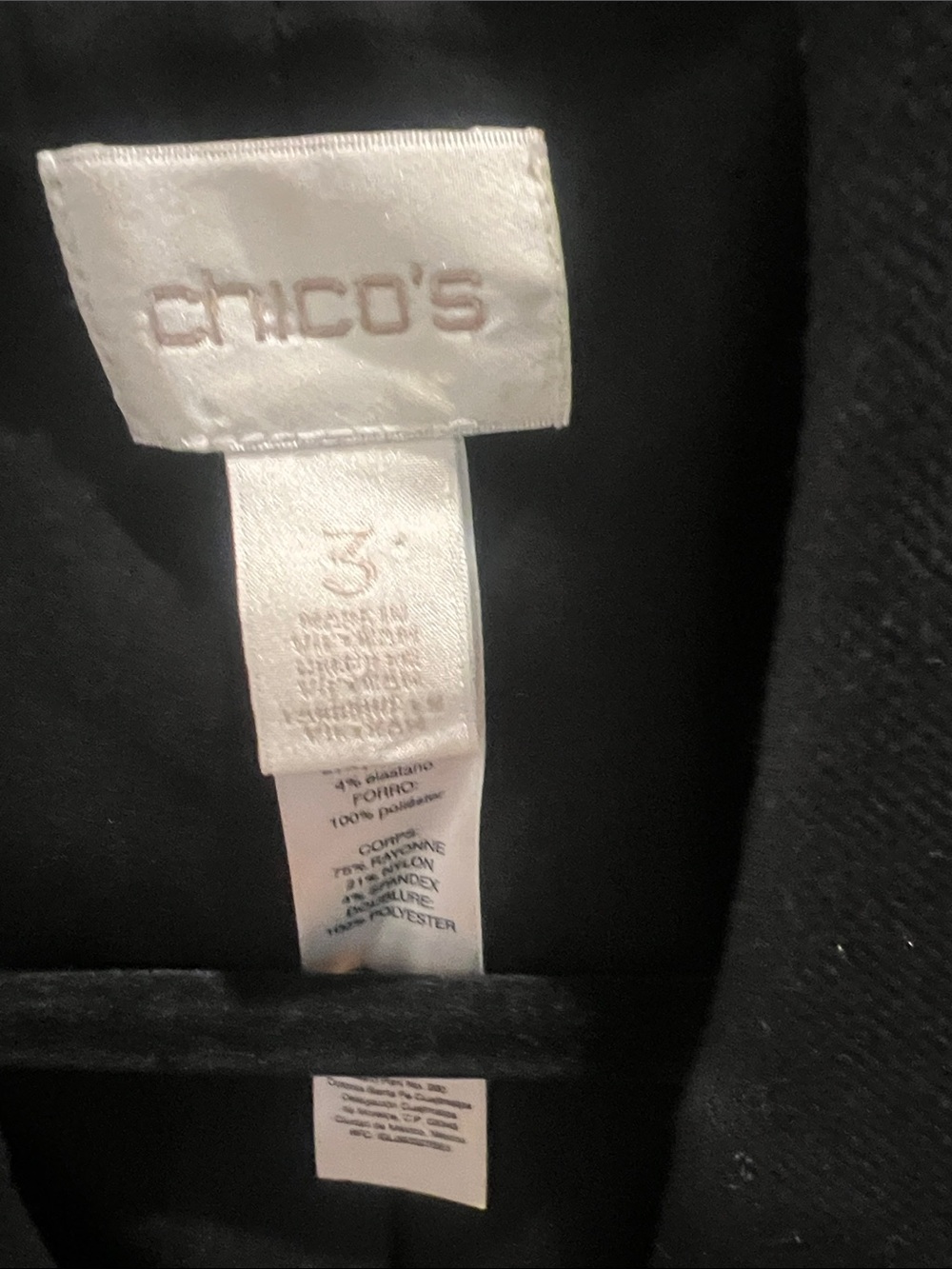 Chico’s Black Military-Style Women's Jacket Size 3 - Picture 3 of 6